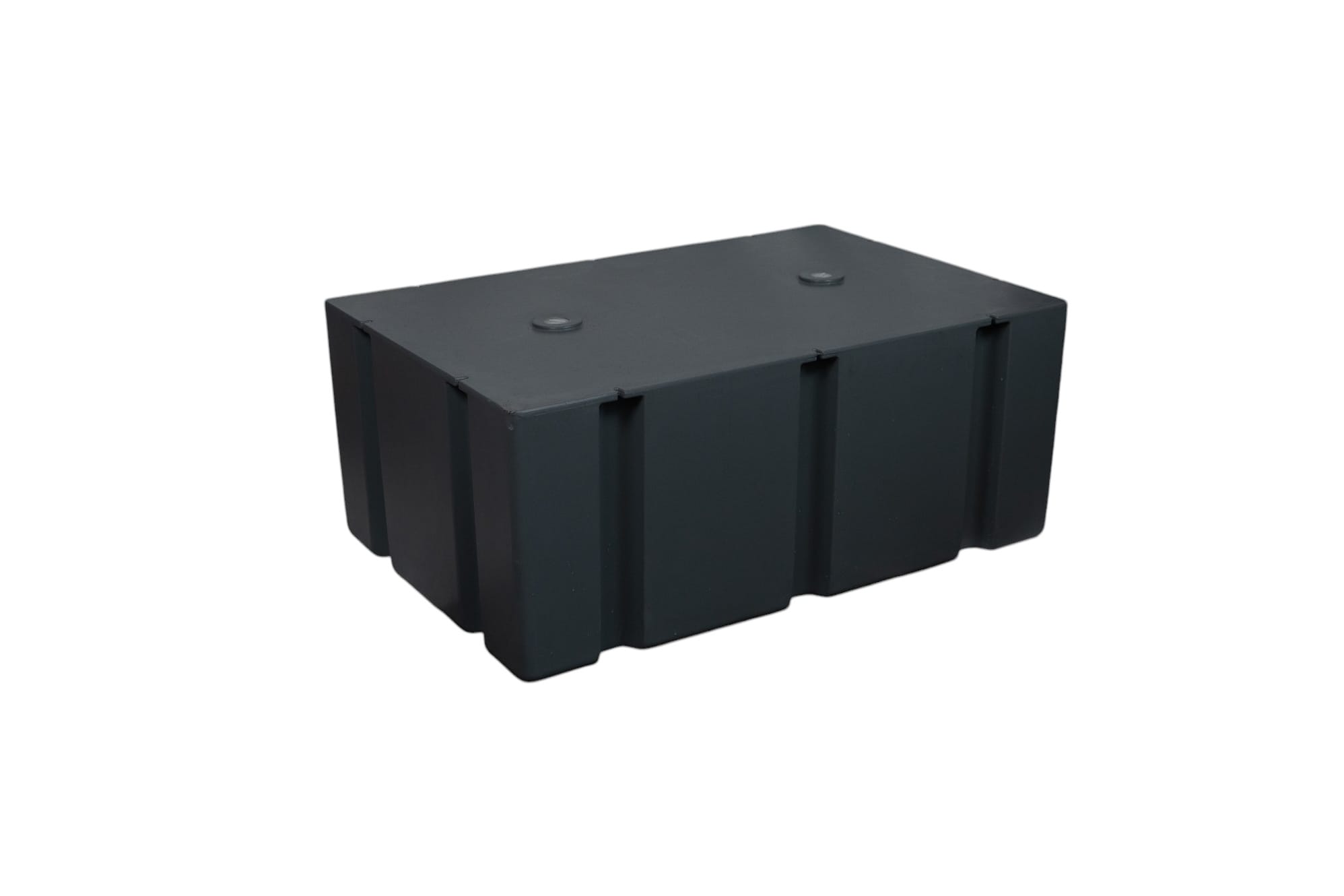  Schuin bovenaanzicht van een kunststof drijver van 450 liter, ontworpen voor drijvende terrassen.