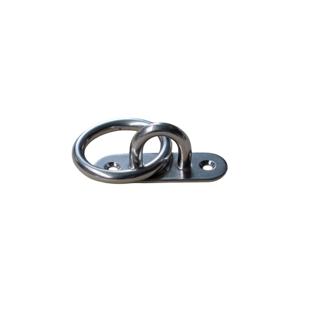  Roestvrijstalen oogplaat met ring, gefotografeerd onder een schuine hoe.