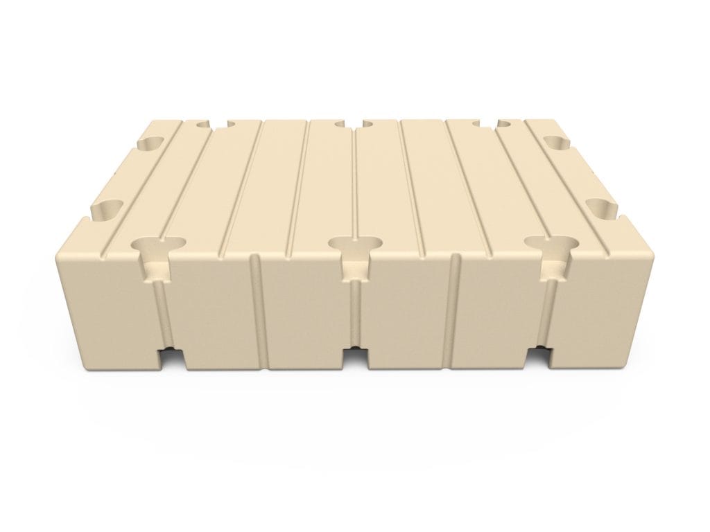  Beige EZ Dock kunststof drijvende steiger module van 1,00 bij 1,50 meter, voor aanleg van steigersystemen
