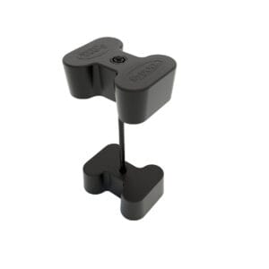 Complete EZ Dock koppelset in montagepositie met bout, moer en kunststof verbindingsdelen