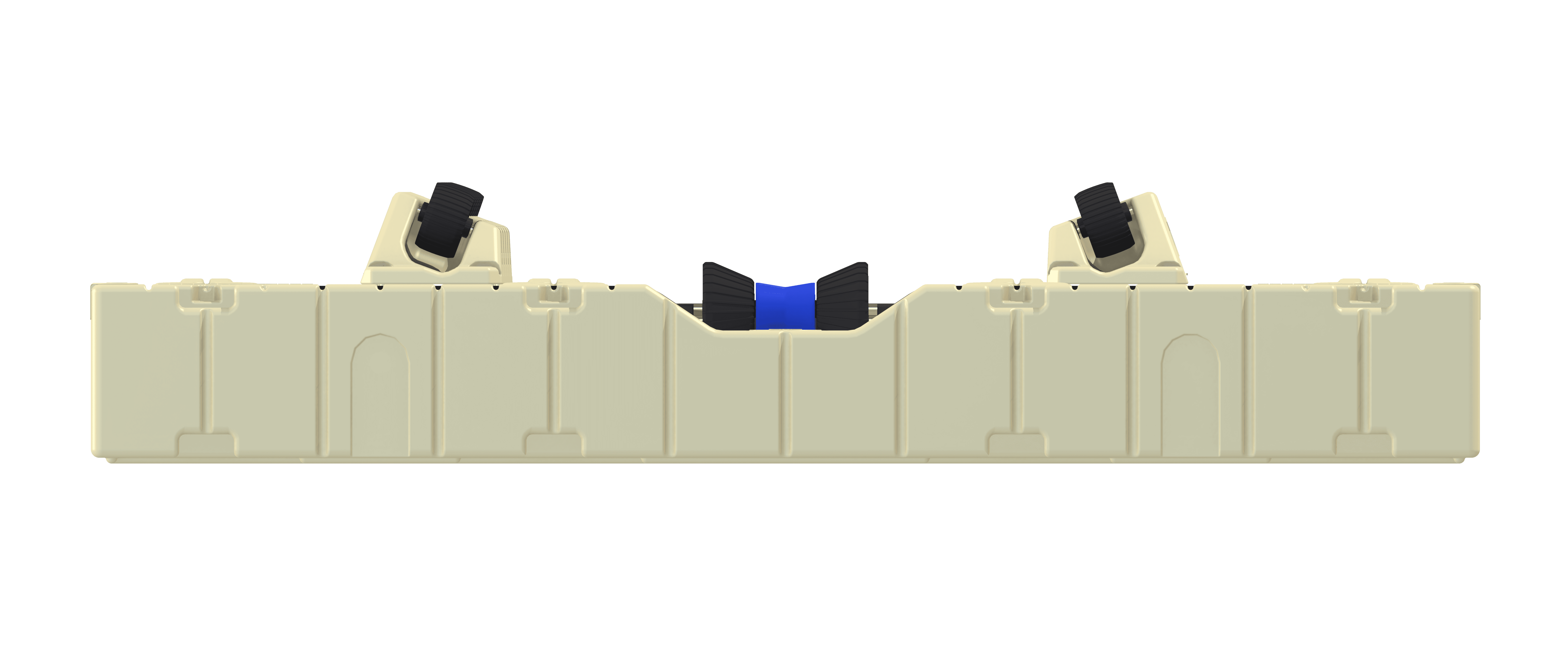  Niedrige Vorderseite des Optimus Boatport mit Central Pick -UP -Richter und Gummibrötchen